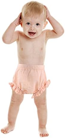 Stylish Solid Cotton Linen Briefs for Baby Girls Pink