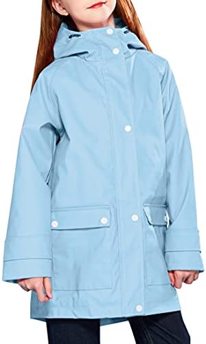 MAOO Garden Girls Boys Rain Jacket Lightweight Waterproof Hooded