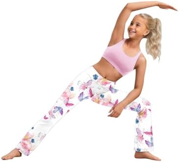 Floral Printed Straight Leg Yoga Pants for Toddler Girls