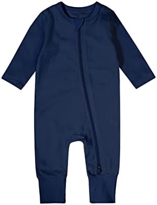 Teach Leanbh Baby Pajamas - Soft Breathable Bamboo-Fiber Rompers with 2-Way Zipper