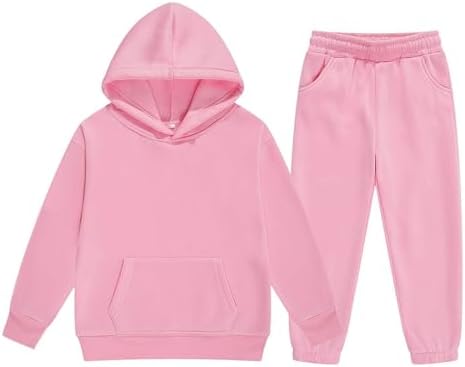Kids Spring Outfit Set Pink Solid