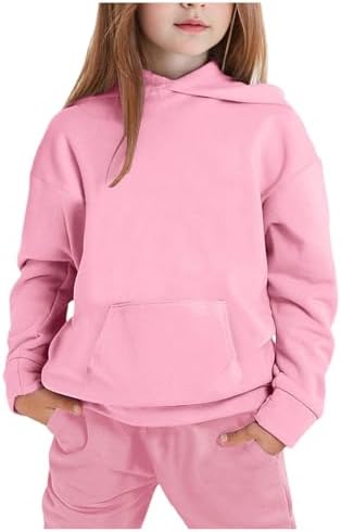 Kids Spring Outfit Set Pink Solid