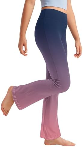 Trendy Gradient Strftime High-Waisted Yoga Pants for Toddler Girls