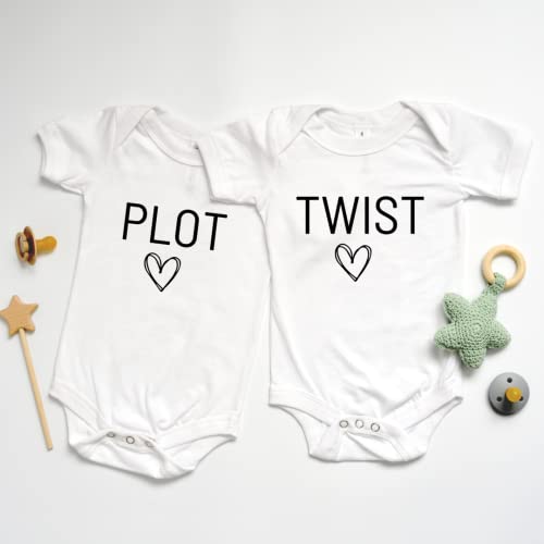 Plot Twist Funny Baby Announcement Onesie