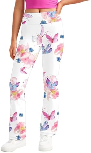 Floral Printed Straight Leg Yoga Pants for Toddler Girls