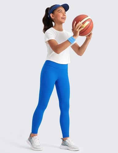 CRZ YOGA Girls Buttluxe Athletic Leggings High Waist Pocket Pleasant Workout Pants