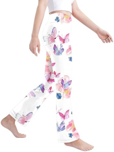 Floral Printed Straight Leg Yoga Pants for Toddler Girls