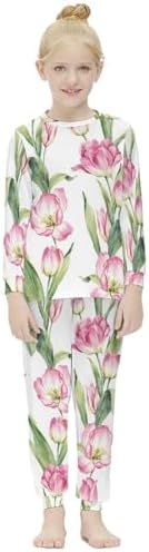 Mini Yellow Flower Pajama Set for Girls - Soft Stretchy and Fashionable