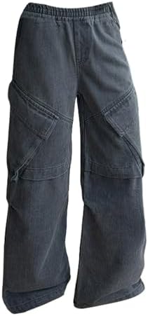 Generic Baggy Denim Cargo Pants for Girls