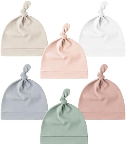 Konssy 6-Piece Baby Newborn Hats Set 0-6 Months