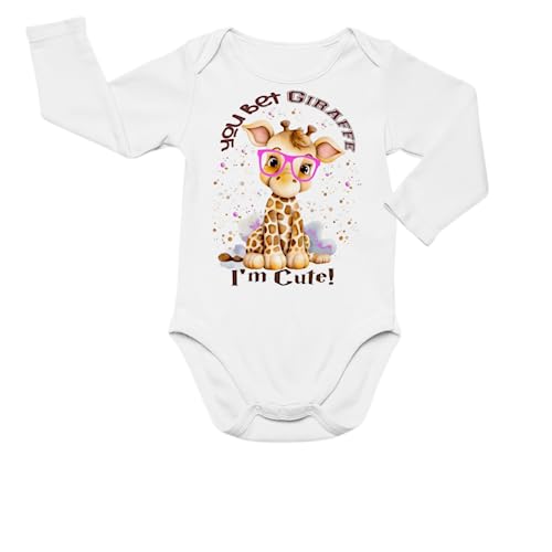 Joyful Giraffe Design Personalized Baby Giraffe Bodysuit Creative Prints of Joy