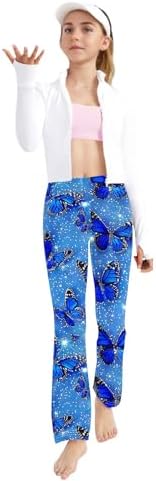 Floral Printed Straight Leg Yoga Pants for Kids 2-13