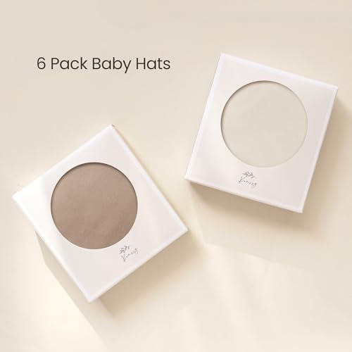 Konssy 6-Piece Baby Newborn Hats Set 0-6 Months