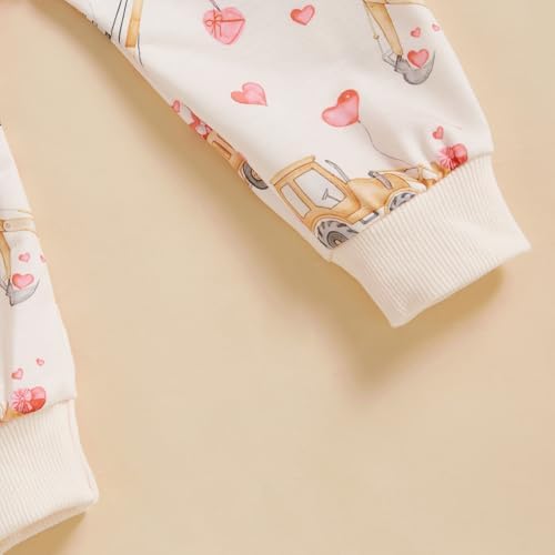 infant clothing set valentine hearts truck print 2 piece