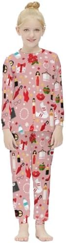 Girls Thermal Underwear Set Kids Long Johns Lined Base Layer