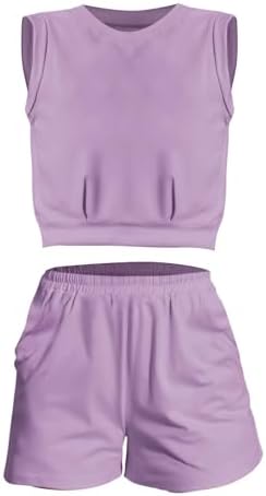 Girls 2-Piece Outfits Summer Athletic Sport Sets