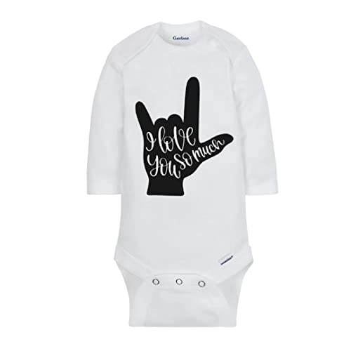 American Sign Language ASL Baby Bodysuit - I LOVE YOU 3-6 Months
