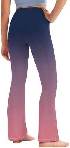 Trendy Gradient Strftime High-Waisted Yoga Pants for Toddler Girls