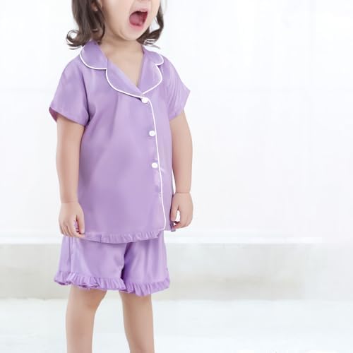 Satin Soft Baby Pajama Set for Girls with Onesie and Sleepwear