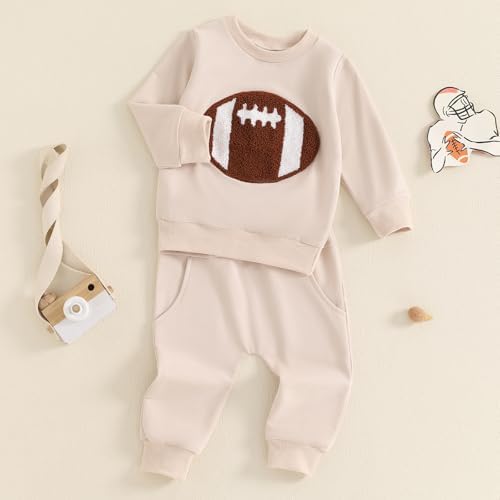 Endorothii Toddler Boys Rugby Football Embroidery Sweatsuit Set