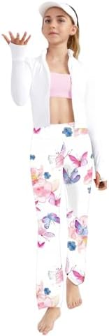 Floral Printed Straight Leg Yoga Pants for Toddler Girls