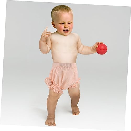 Stylish Solid Cotton Linen Briefs for Baby Girls Pink
