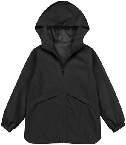 MODAFANS Boys Girls Rain Jacket Waterproof Liner Hoodie