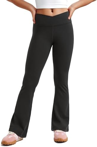 Stylish Crossed Flare Yoga Pants for Girls