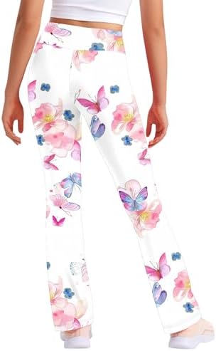 Floral Printed Straight Leg Yoga Pants for Toddler Girls
