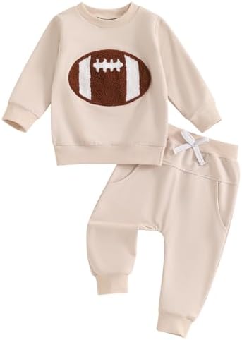 Endorothii Toddler Boys Rugby Football Embroidery Sweatsuit Set