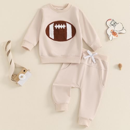Endorothii Toddler Boys Rugby Football Embroidery Sweatsuit Set