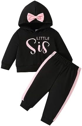 Cute Toddler Girl Graphic Sweater Pants Set