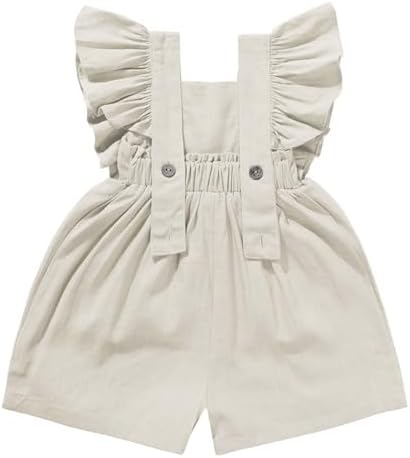 Girls Baby Cotton Linen Rompers