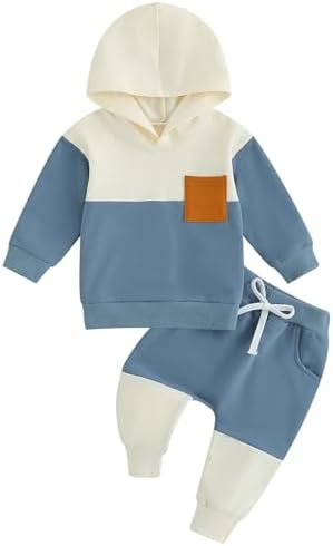 Tiacham Baby Boy Clothes Comfy Cute Hoodie Pants Set
