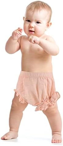 Stylish Solid Cotton Linen Briefs for Baby Girls Pink
