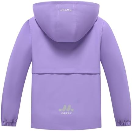 MGEYO Boys Girls Waterproof Fleece-Lined Rain Jacket