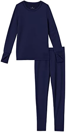 Cuddl Duds Girls Thermal Set Warm Stretchy Pajamas for Winter