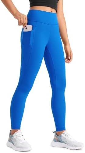 CRZ YOGA Girls Buttluxe Athletic Leggings High Waist Pocket Pleasant Workout Pants