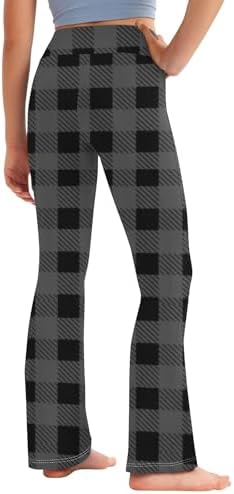 Plaid Pops Yoga Pants for Kids