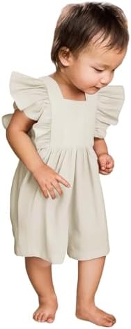 Girls Baby Cotton Linen Rompers