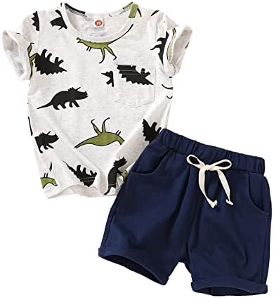 Dinosaur Camouflage T-Shirt Shorts Set for Toddler Boys