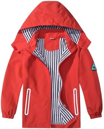 IjnUhb Waterproof Dinosaur Rain Jacket for Kids Windproof Waterproof