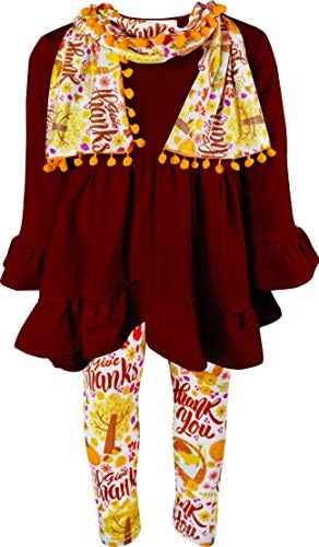Angeline Kids Halloween Thanksgiving Fall dise Scarf Set for Girls