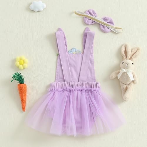 Amnnchya Rabbit Romper Cute Newborn Baby Girls First Easter Outfit