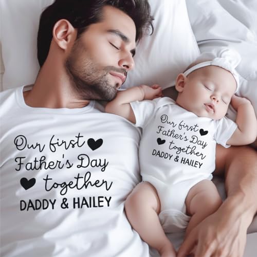 1st Fathers Day Matching Shirts for Dad Baby