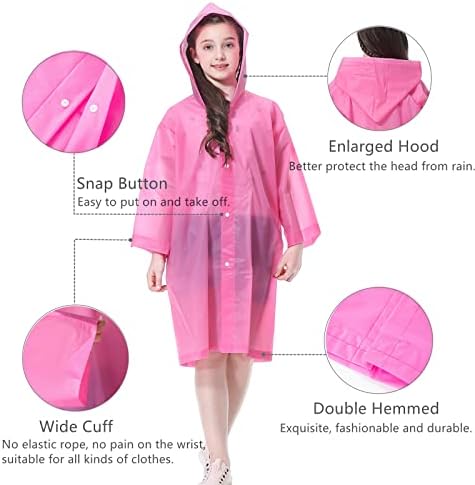 RUISHYY Kids Rain Poncho 2-Pack