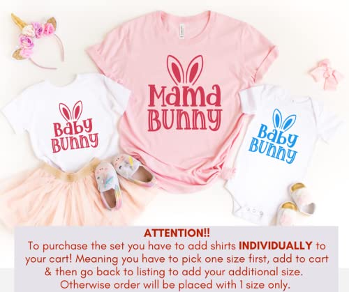 HOMAKE Tea Mommy Me Bear Ears T-Shirt for Easter 2023