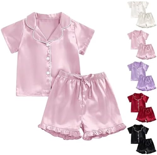 Satin Soft Baby Pajama Set for Girls with Onesie and Sleepwear