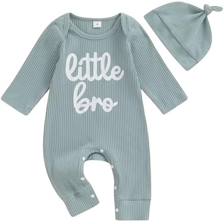 Newborn Baby Boy Coming Home Outfit Little Brother Romper Set
