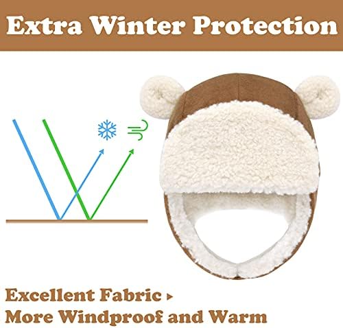 Sherpa Toddler Winter Beanie with Bear Ears